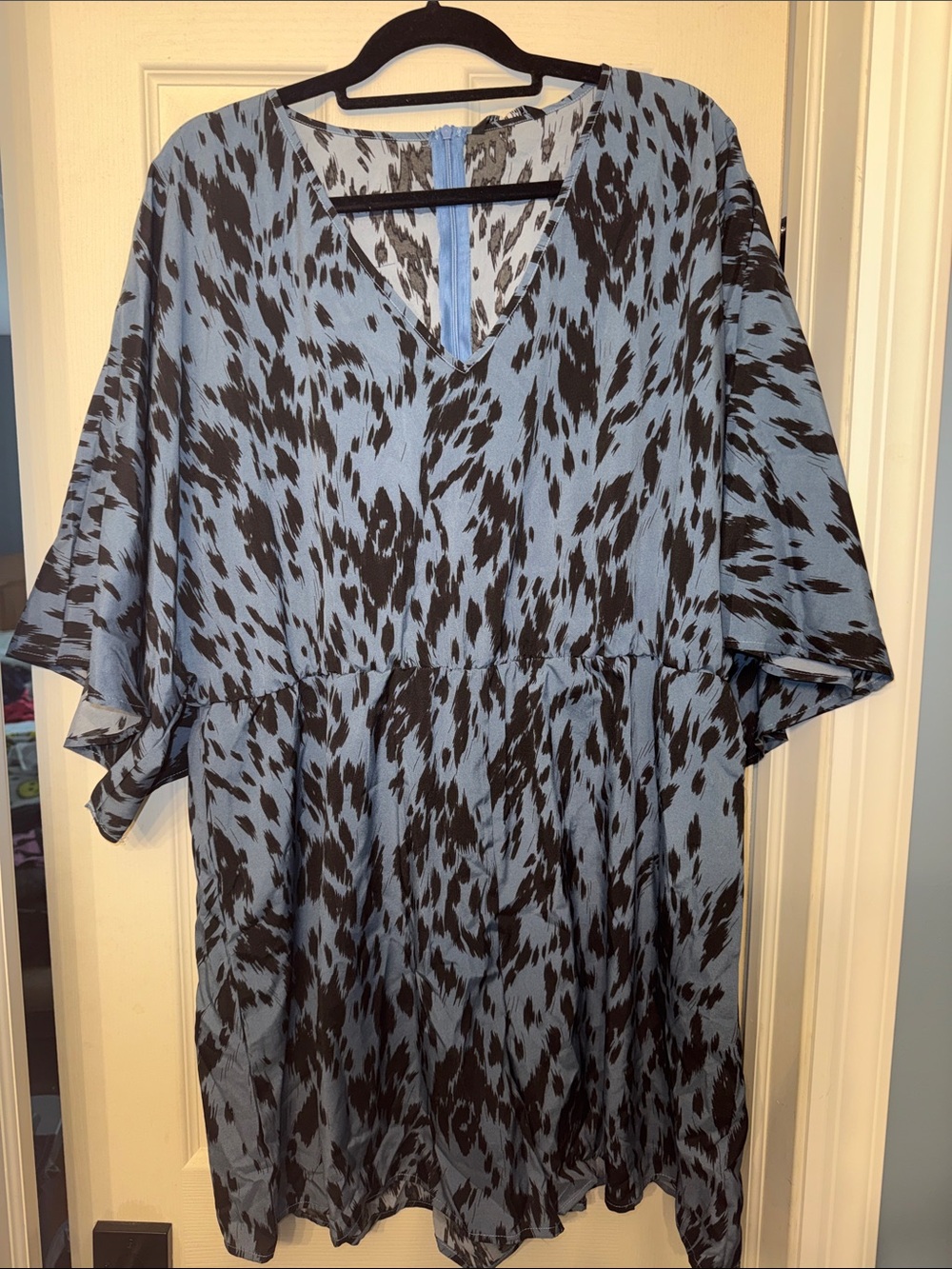 BloomChic Blue and Black Animal-Print romper